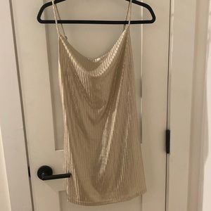 Gold Cowell Neck Dress